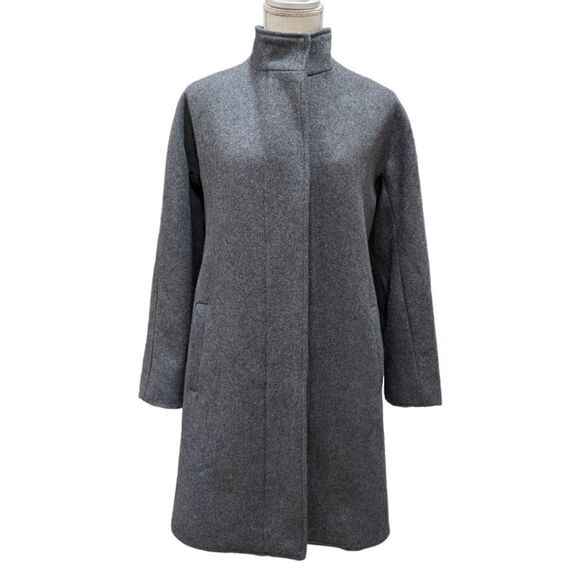 Yaly Couture Custom Designed Tailored Pure Wool Womens Grey Zip Up Coat Size M - Picture 1 of 11